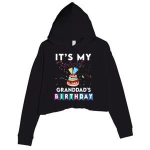 ItS My GranddadS Birthday Family Matching Confetti Cake Crop Fleece Hoodie