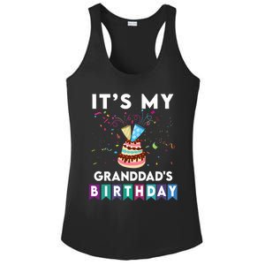 ItS My GranddadS Birthday Family Matching Confetti Cake Ladies PosiCharge Competitor Racerback Tank