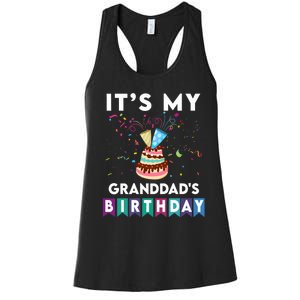 ItS My GranddadS Birthday Family Matching Confetti Cake Women's Racerback Tank