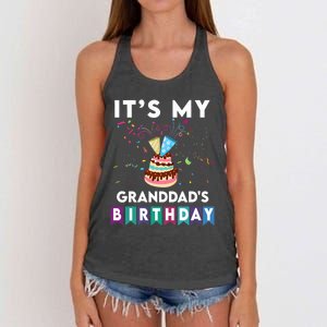 ItS My GranddadS Birthday Family Matching Confetti Cake Women's Knotted Racerback Tank