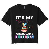 ItS My GranddadS Birthday Family Matching Confetti Cake Women's Crop Top Tee