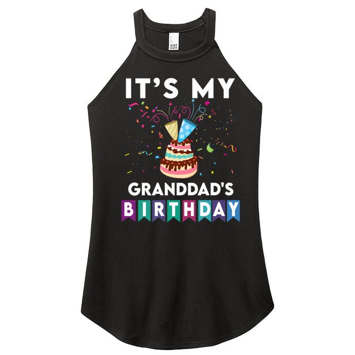 ItS My GranddadS Birthday Family Matching Confetti Cake Women's Perfect Tri Rocker Tank