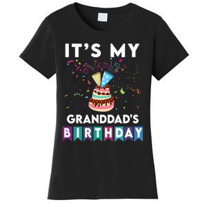 ItS My GranddadS Birthday Family Matching Confetti Cake Women's T-Shirt