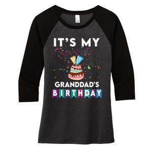 ItS My GranddadS Birthday Family Matching Confetti Cake Women's Tri-Blend 3/4-Sleeve Raglan Shirt