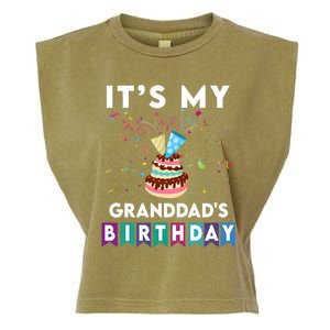 ItS My GranddadS Birthday Family Matching Confetti Cake Garment-Dyed Women's Muscle Tee