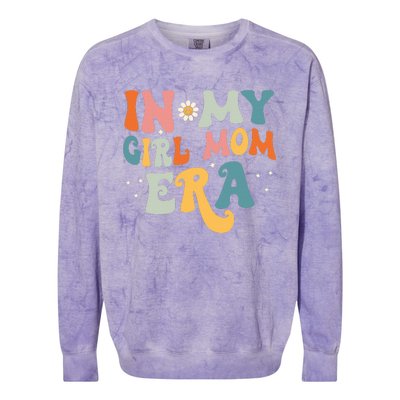 In My Girl Mom Era Groovy Vintage Colorblast Crewneck Sweatshirt