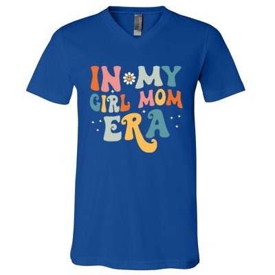 In My Girl Mom Era Groovy Vintage V-Neck T-Shirt