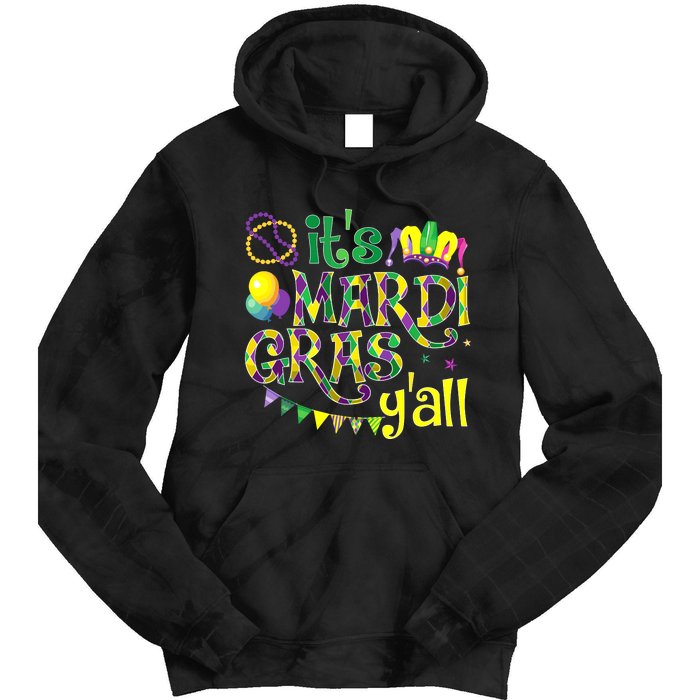 ItS Mardi Gras YAll Mardi Gras Costume Tie Dye Hoodie