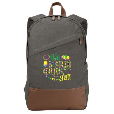 ItS Mardi Gras YAll Mardi Gras Costume Cotton Canvas Backpack