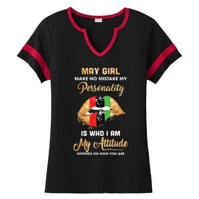 Im May Girl Sexy Lip Black Women Gemini Birthday Gift Ladies Halftime Notch Neck Tee