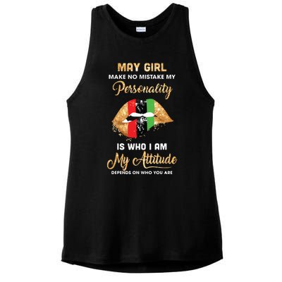 Im May Girl Sexy Lip Black Women Gemini Birthday Gift Ladies PosiCharge Tri-Blend Wicking Tank