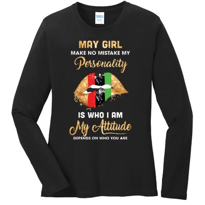 Im May Girl Sexy Lip Black Women Gemini Birthday Gift Ladies Long Sleeve Shirt