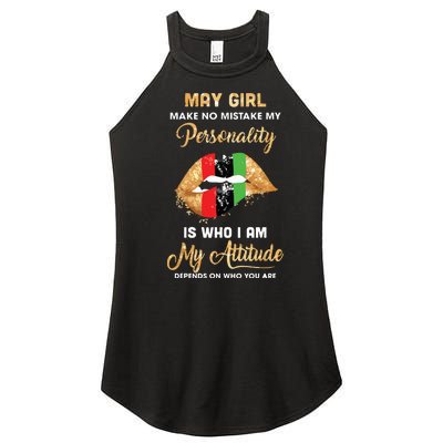 Im May Girl Sexy Lip Black Women Gemini Birthday Gift Women’s Perfect Tri Rocker Tank