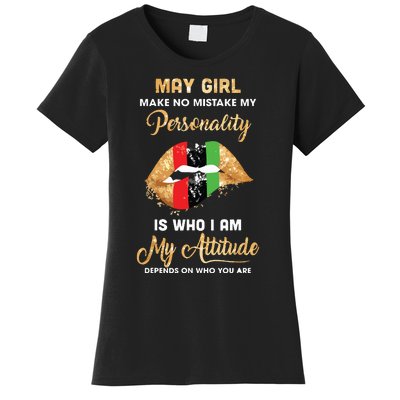 Im May Girl Sexy Lip Black Women Gemini Birthday Gift Women's T-Shirt