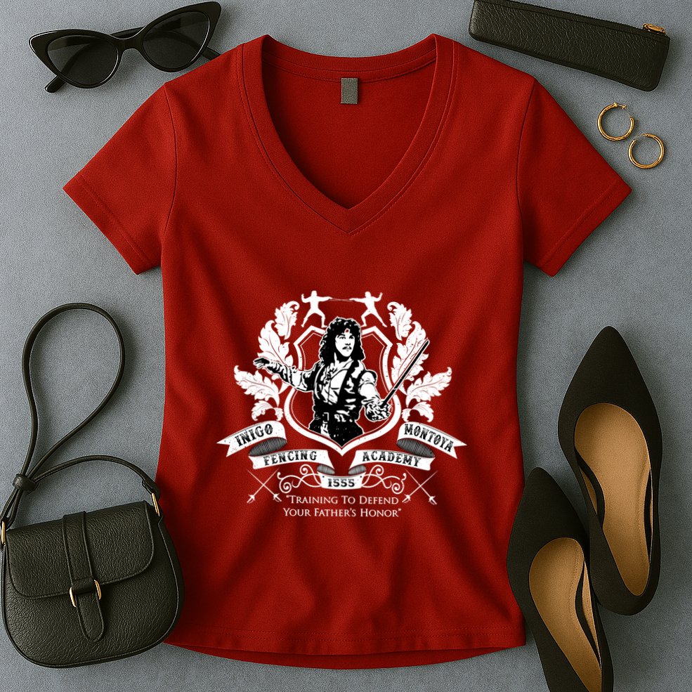 Inigo Montoya Gift Fencing Academy Lover Women's V-Neck T-Shirt