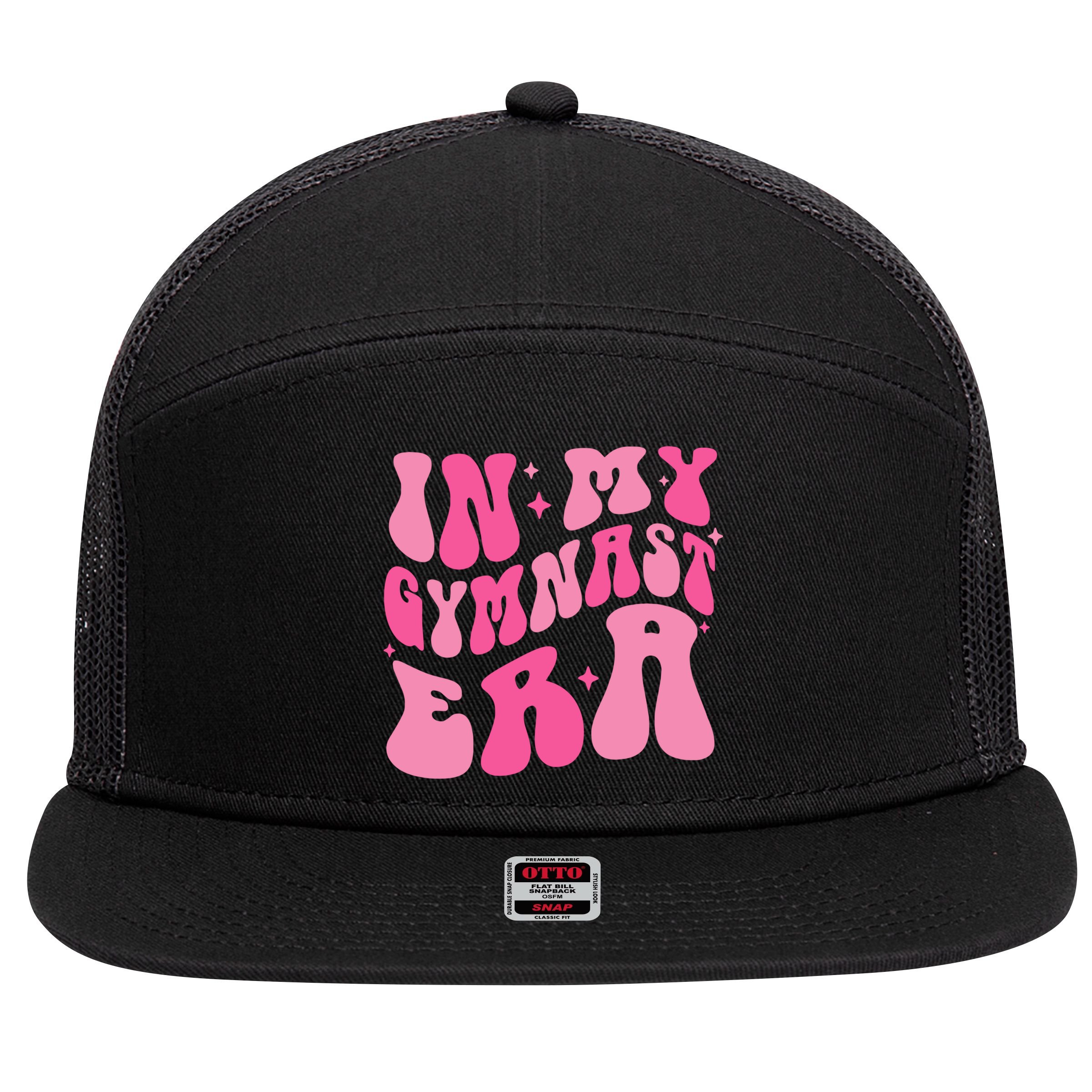 In My Gymnast Era Groovy Gymnastics Trendy Mom Gift 7 Panel Mesh Trucker Snapback Hat