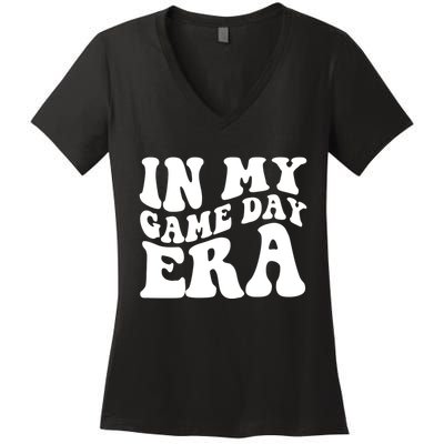 In My Game Day Era Retro Sport Women's V-Neck T-Shirt