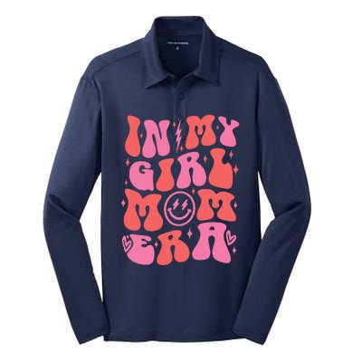 In My Girl Mom Era Retro Groovy Mom Life Happy MotherS Day Silk Touch Performance Long Sleeve Polo