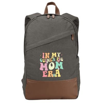 In My Guinea Pig Mom Era Funny Groovy Guinea Pig Mothers Day Cotton Canvas Backpack