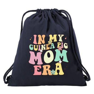 In My Guinea Pig Mom Era Funny Groovy Guinea Pig Mothers Day Drawstring Bag