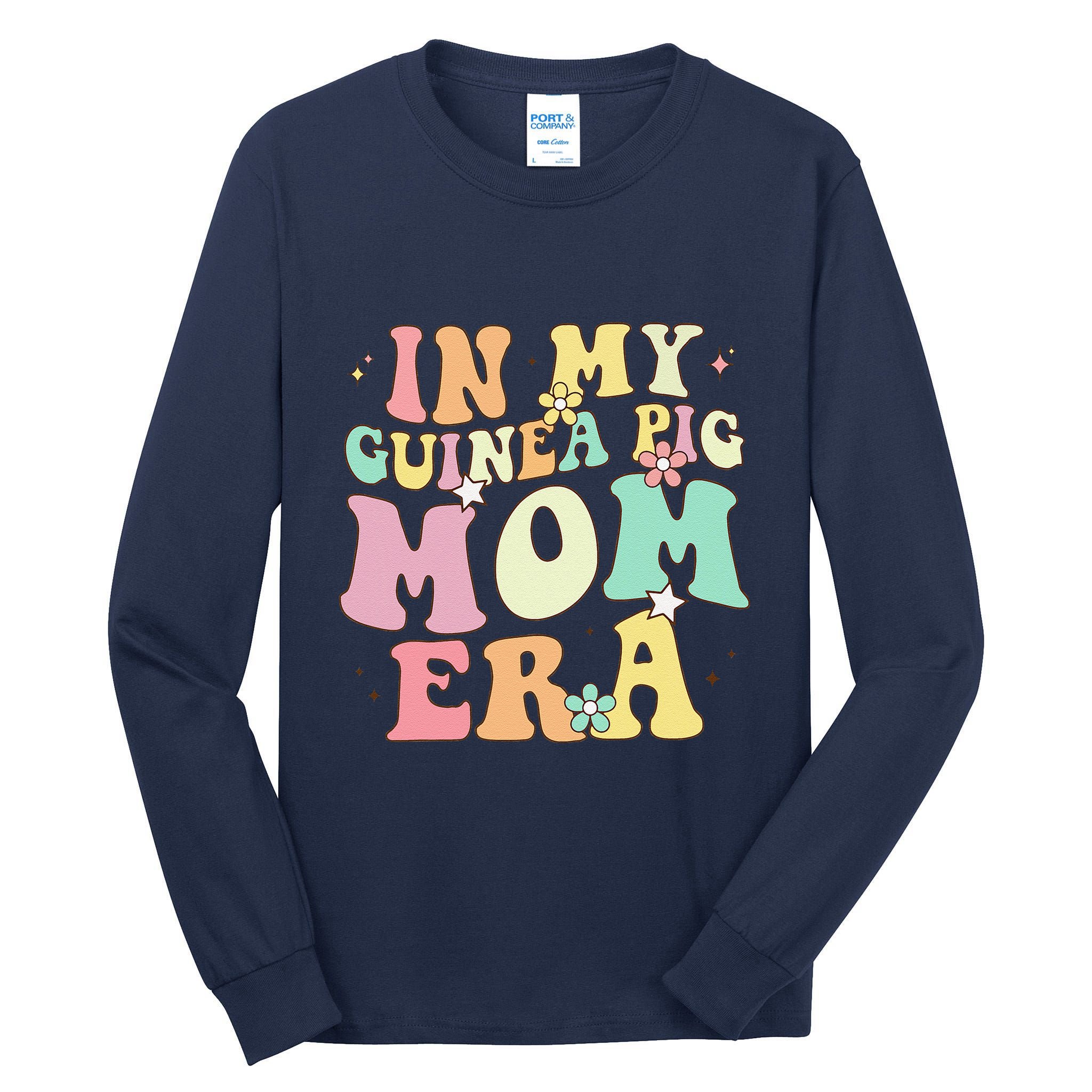 In My Guinea Pig Mom Era Funny Groovy Guinea Pig Mothers Day Tall Long Sleeve T-Shirt