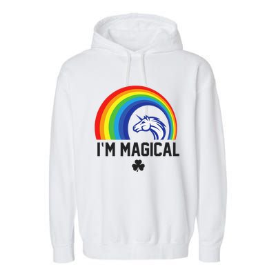 I'm Magical Green Magic Unicorn Saint Patrick's Day Garment-Dyed Fleece Hoodie