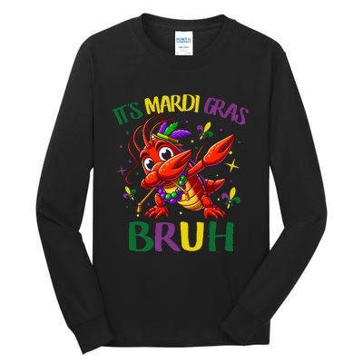 ItS Mardi Gras Bruh Dabbing Crawfish Carnival Tall Long Sleeve T-Shirt