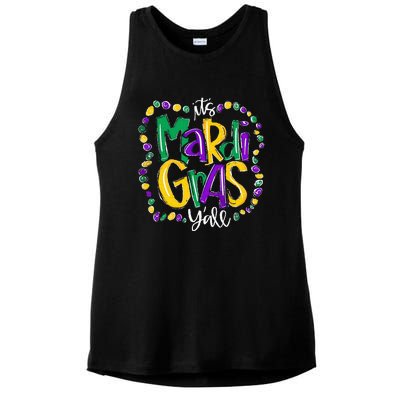 Its Mardi Gras Yall Mardi Gras Party Mask Costume Ladies PosiCharge Tri-Blend Wicking Tank