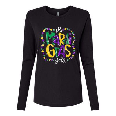 Its Mardi Gras Yall Mardi Gras Party Mask Costume Womens Cotton Relaxed Long Sleeve T-Shirt