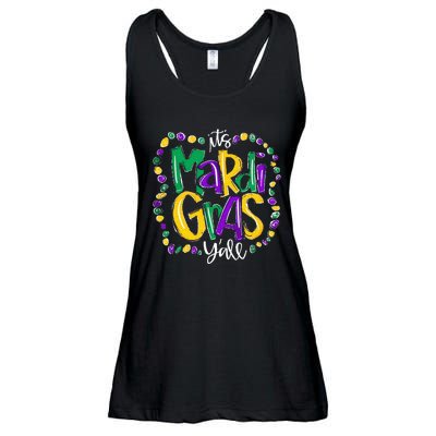 Its Mardi Gras Yall Mardi Gras Party Mask Costume Ladies Essential Flowy Tank