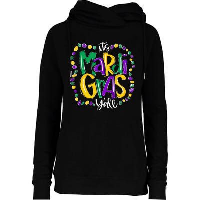 Its Mardi Gras Yall Mardi Gras Party Mask Costume Womens Funnel Neck Pullover Hood