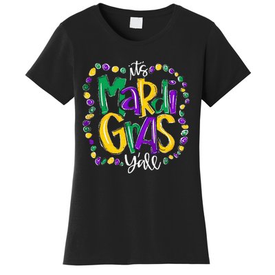 Its Mardi Gras Yall Mardi Gras Party Mask Costume Women's T-Shirt