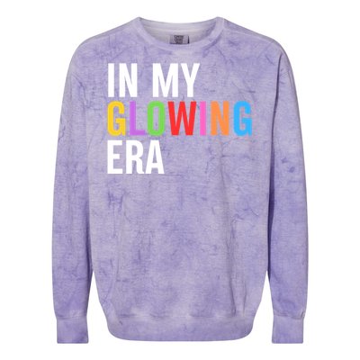 In My Glowing Era Funny Bright Hello Summer Vacation Trips Cute Gift Colorblast Crewneck Sweatshirt