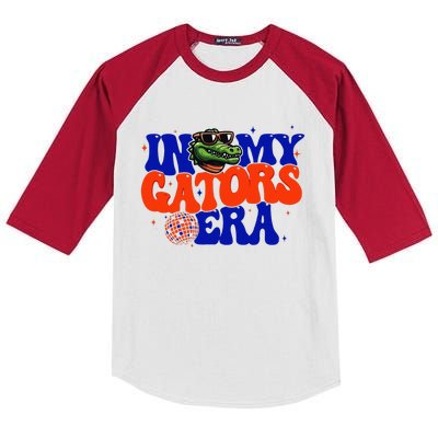 In My Gators Era Game Day Mascot Spirit Squad Florida Groovy Kids Colorblock Raglan Jersey