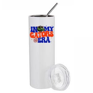 In My Gators Era Game Day Mascot Spirit Squad Florida Groovy Stainless Steel Tumbler