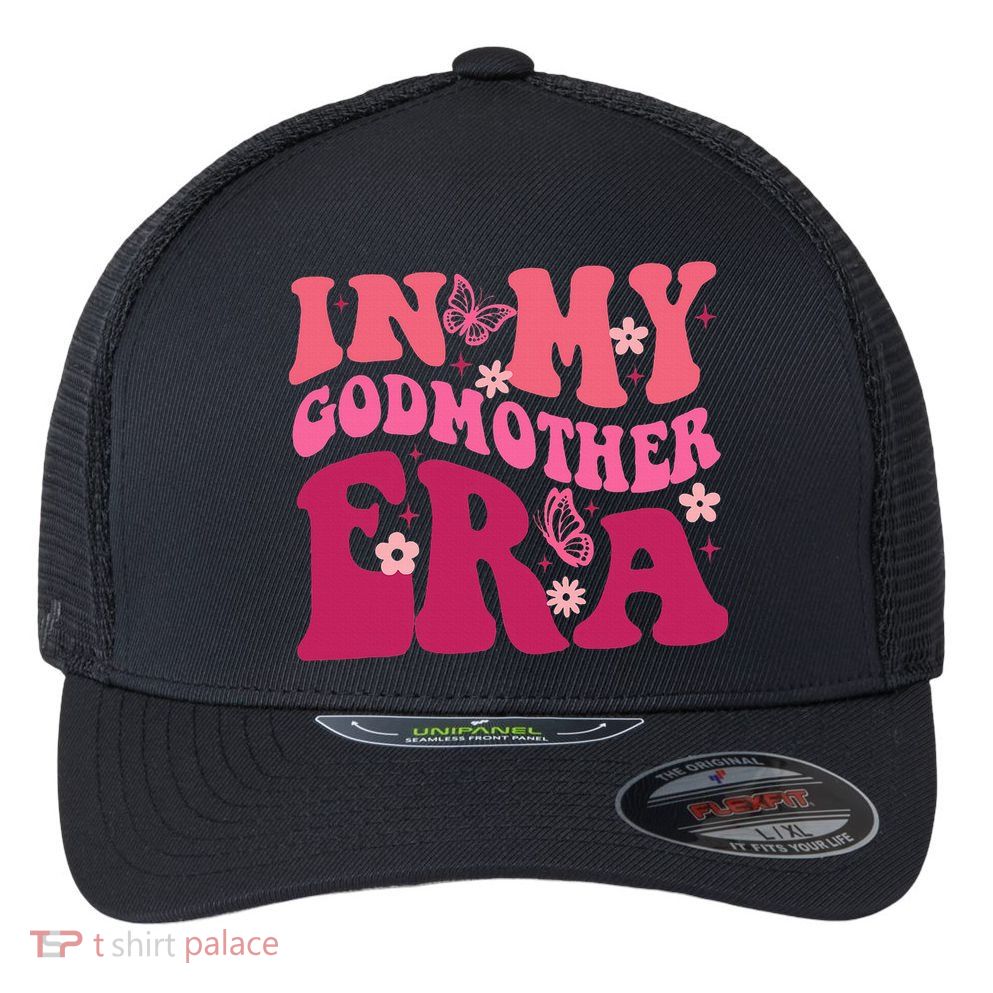 In My Godmother Era Retro Godmom Mother Proposal Flexfit Unipanel Trucker Cap