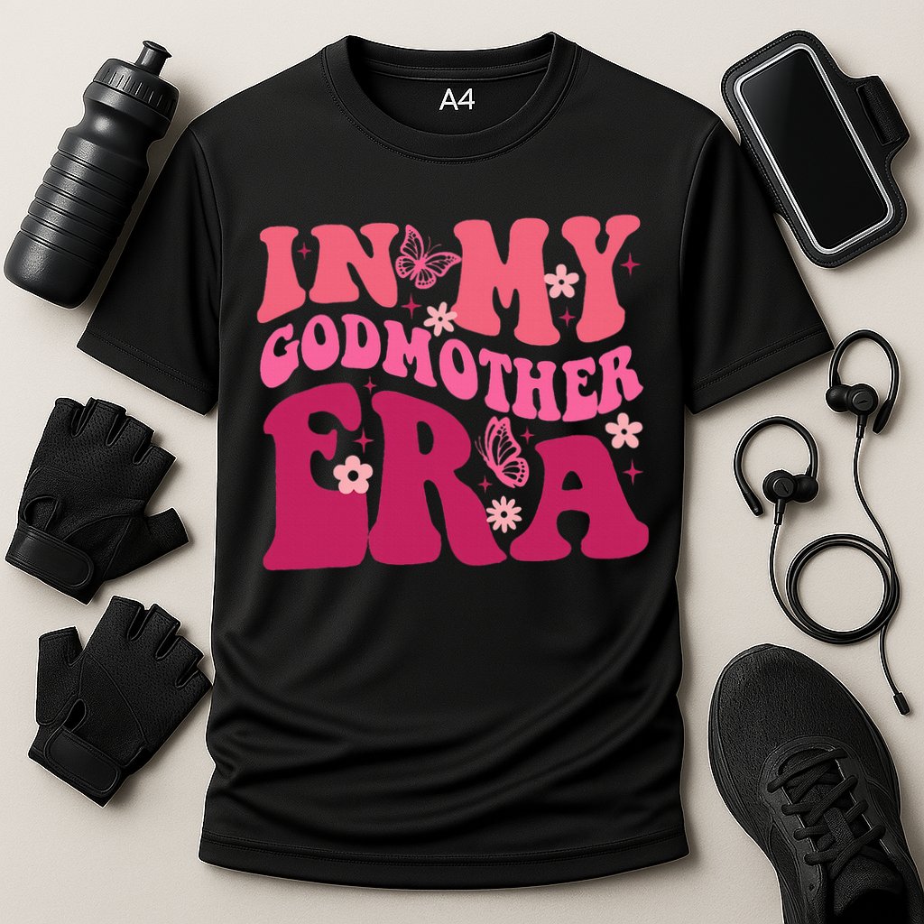 In My Godmother Era Retro Godmom Mother Proposal Cooling Performance Crew T-Shirt