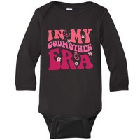 In My Godmother Era Retro Godmom Mother Proposal Baby Long Sleeve Bodysuit