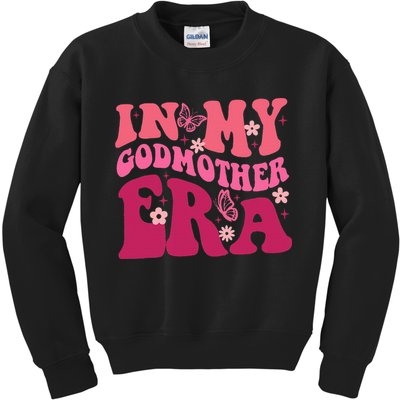 In My Godmother Era Retro Godmom Mother Proposal Kids Sweatshirt