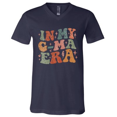 In My Gma Era Lover Groovy Vintage Mom Funny MotherS Day V-Neck T-Shirt