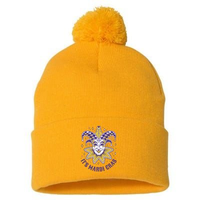 It's Mardi Gras Holiday Festival Pom Pom 12in Knit Beanie