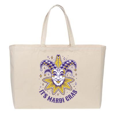 It's Mardi Gras Holiday Festival Cotton Canvas Jumbo Tote