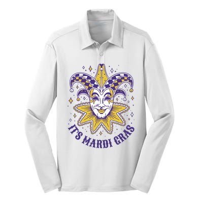 It's Mardi Gras Holiday Festival Silk Touch Performance Long Sleeve Polo