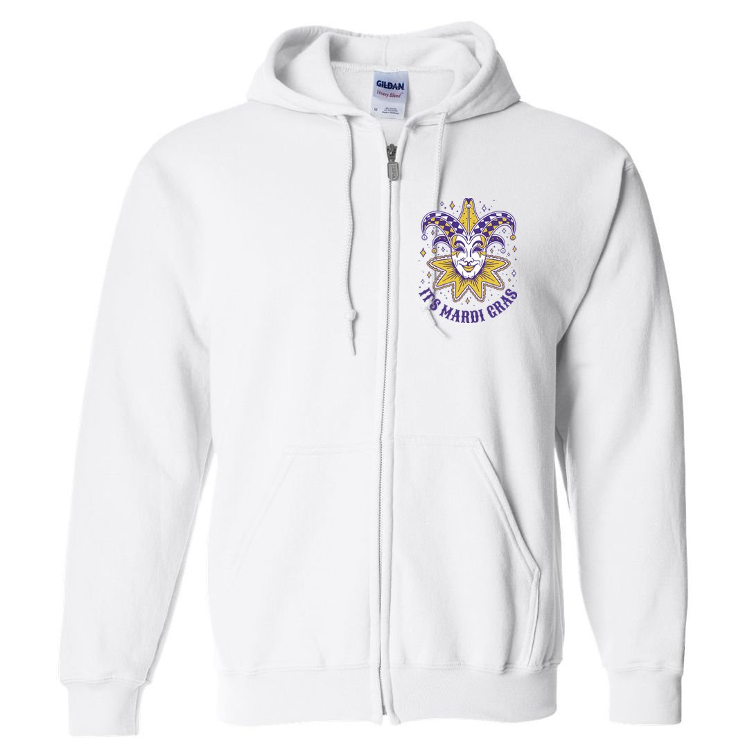 It's Mardi Gras Holiday Festival Full Zip Hoodie