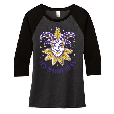 It's Mardi Gras Holiday Festival Women's Tri-Blend 3/4-Sleeve Raglan Shirt