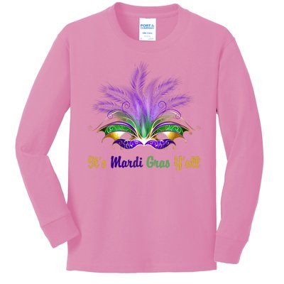 It's Mardi Gras Y'all Festive Party Kids Long Sleeve Shirt