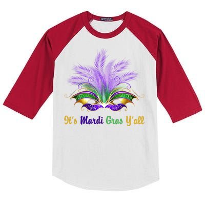 It's Mardi Gras Y'all Festive Party Kids Colorblock Raglan Jersey