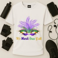 It's Mardi Gras Y'all Festive Party Cooling Performance Crew T-Shirt
