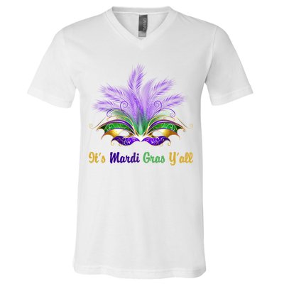 It's Mardi Gras Y'all Festive Party V-Neck T-Shirt