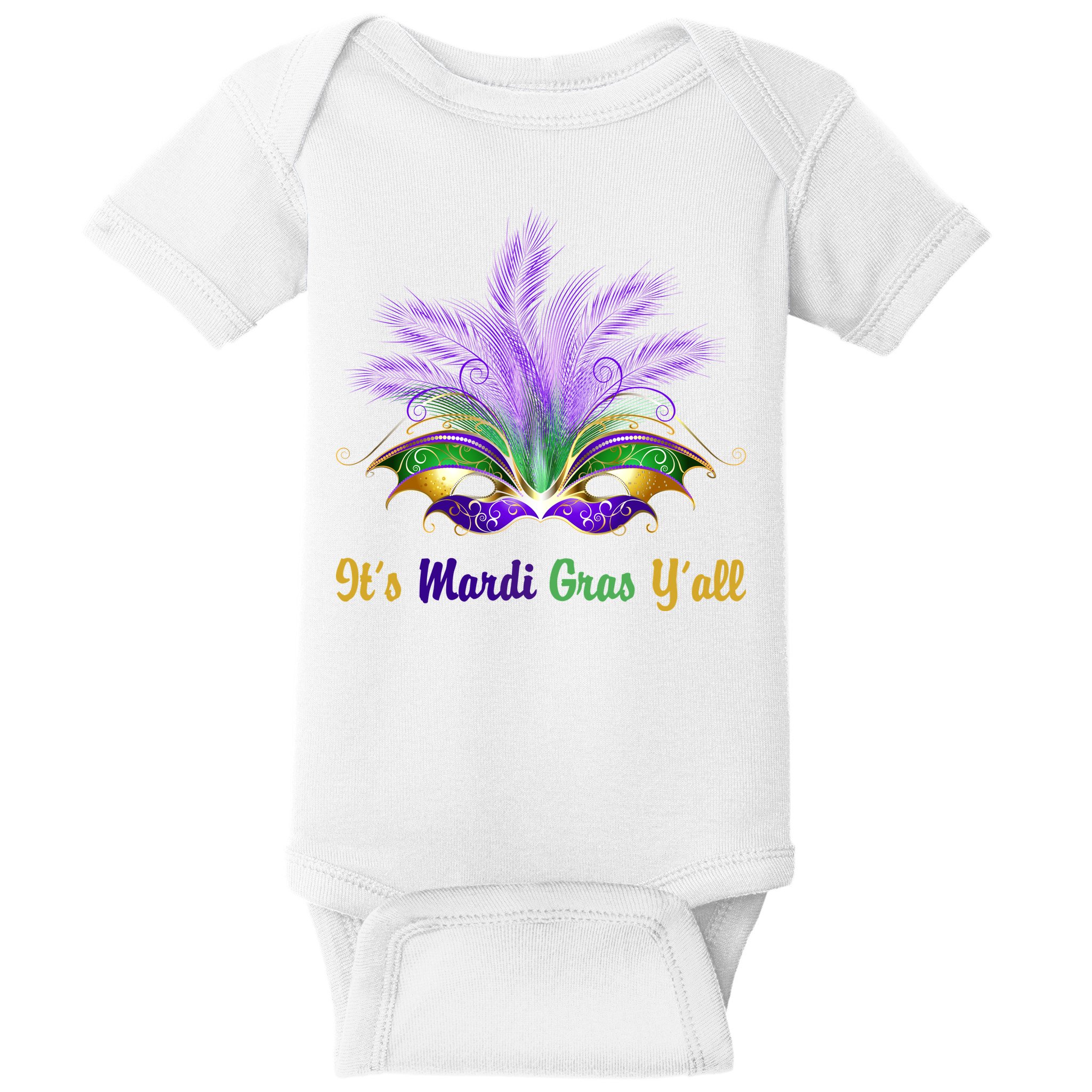 It's Mardi Gras Y'all Festive Party Baby Bodysuit
